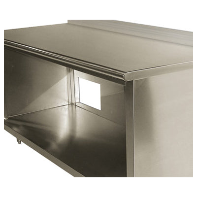 Advance Tabco TA-48 12" X 12" Cut Out For Plumbing In Back Panel or Undershelf