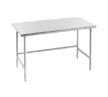 Advance Tabco TMS-367 84" x 36" 16-Gauge Stainless Steel Work Table with Open Base