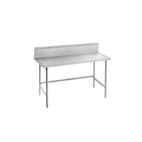 Advance Tabco TVKG-362 24" Open Base Work Table, Galvanized Base / 10" Backsplash