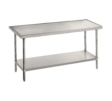 Advance Tabco VSS-246 72" x 24" 14-Gauge Stainless Steel Work Table with Adjustable Undershelf