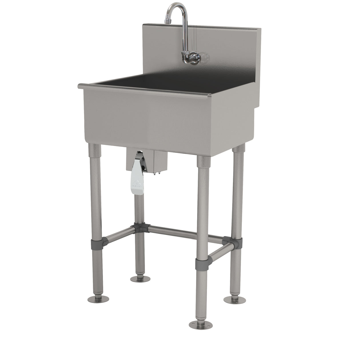 Advance Tabco WSS-14-21KV-FM 18" Freestanding Hand Sink w/Hands Free Faucet-Single Knee Valve/16 g