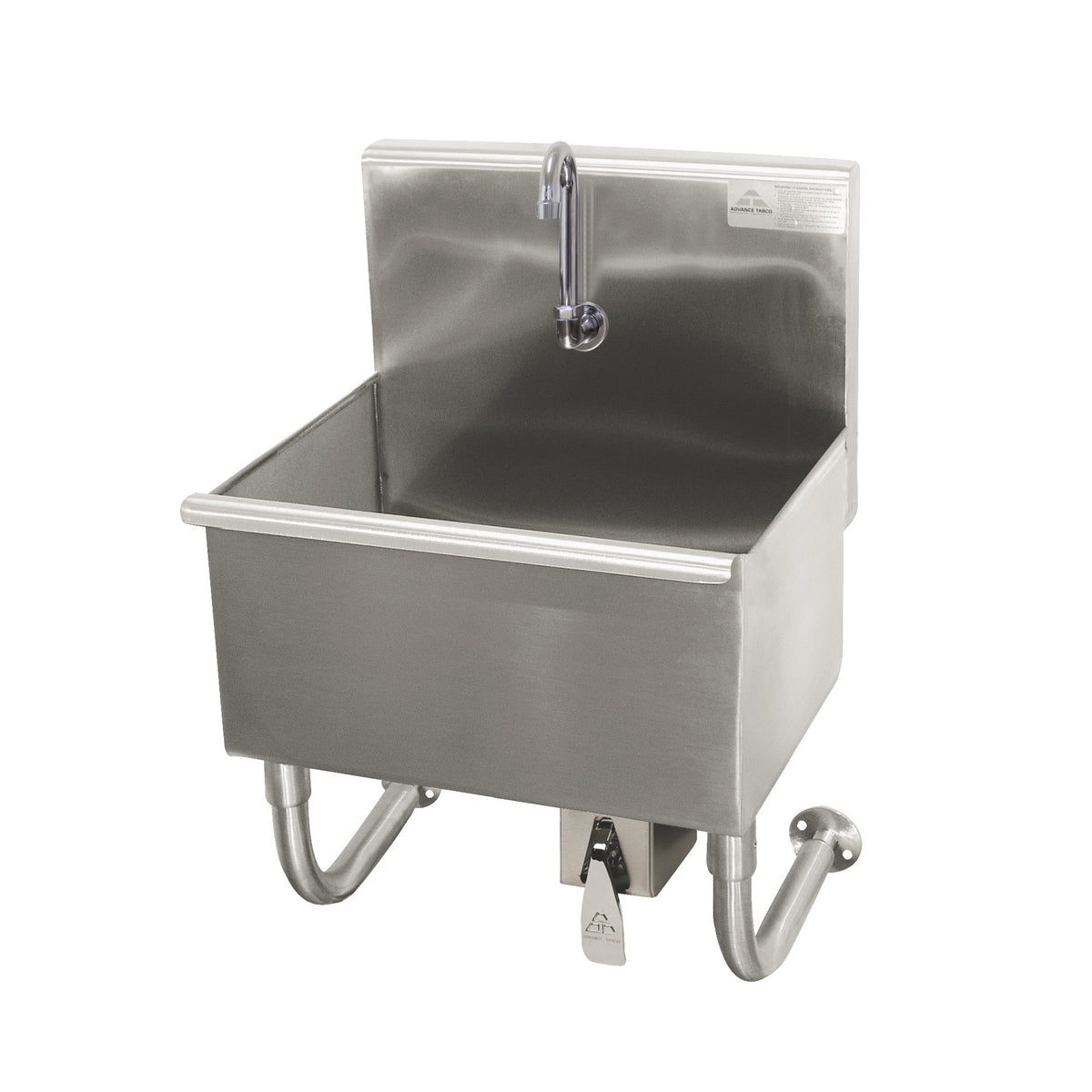 Advance Tabco WSS-14-21KV 18" Freestanding Hand Sink without Faucet-Single Knee Valve/16 gauge