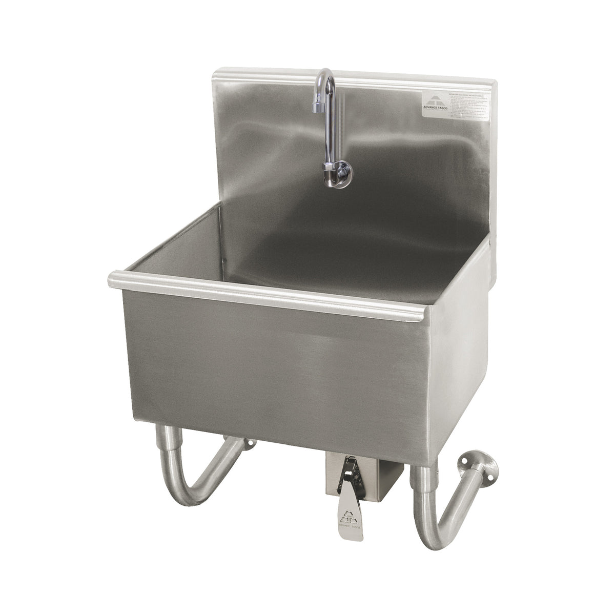 Advance Tabco WSS-16-25KV 22" Wall Mounted Hand Sink without Faucet-Single Knee Valve/16 gauge