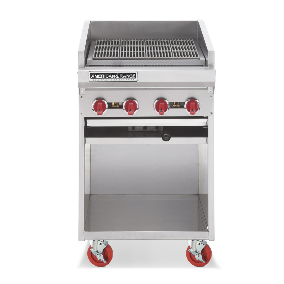 American Range ADJF-24 24" Floor Model Gas Radiant Charbroiler w/ (4) Burners, 80.000 BTU