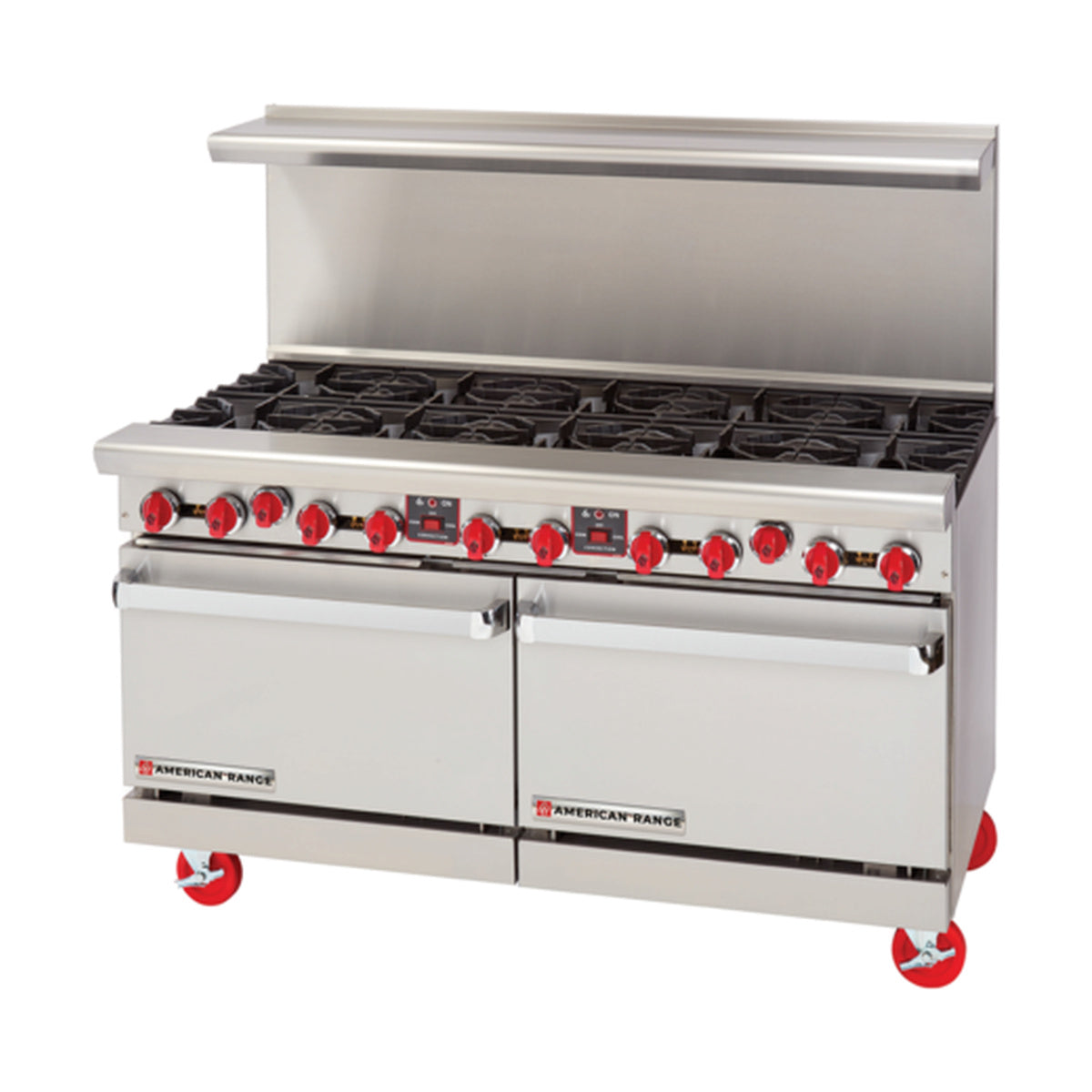 American Range AR-36G-4B-CC 60" Gas Restaurant Range w/ (4) Open Burners, (1) 36" Griddle, (2) Convection Ovens, 248.000 BTU