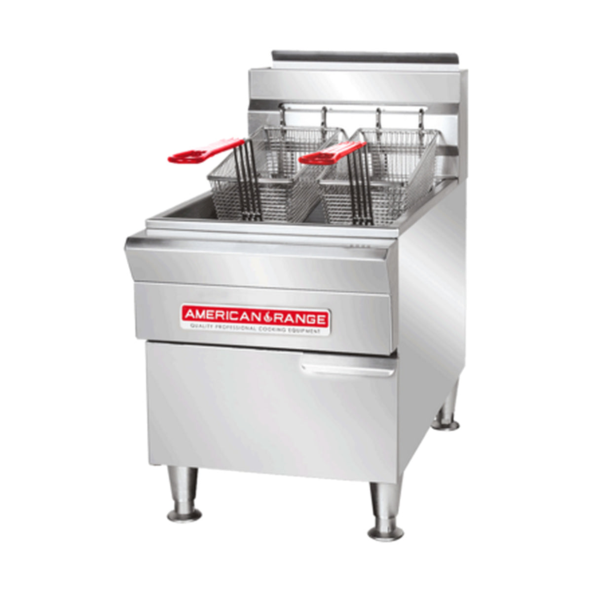 American Range AR-GCF-15 Full Pot Countertop Gas Fryer w/ 15 lbs Capacity, 2 Baskets, Thermostatic Controls