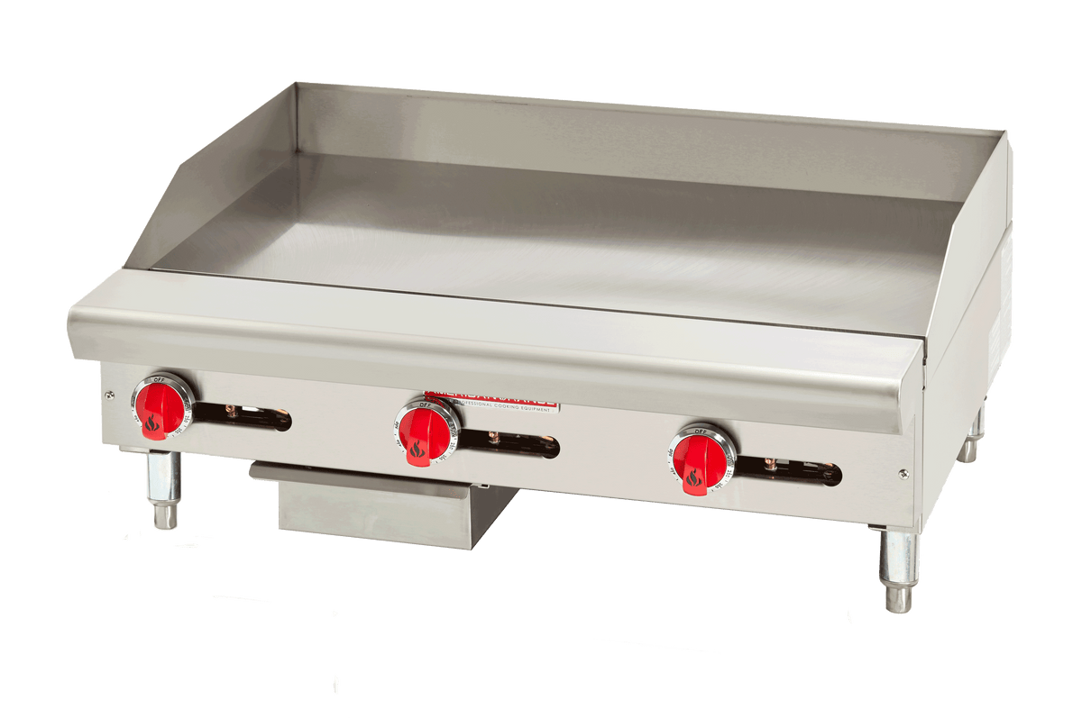 American Range ARSMG-72 72" Gas Countertop Griddle w/ Manual Controls, 21" Depth, 180.000 BTU