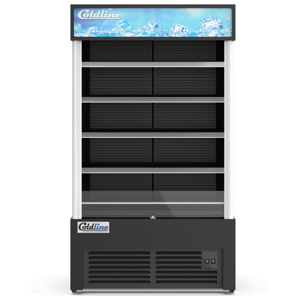 Coldline AOC-46-B 46" Black Open Air Refrigerated Display Merchandiser, Black