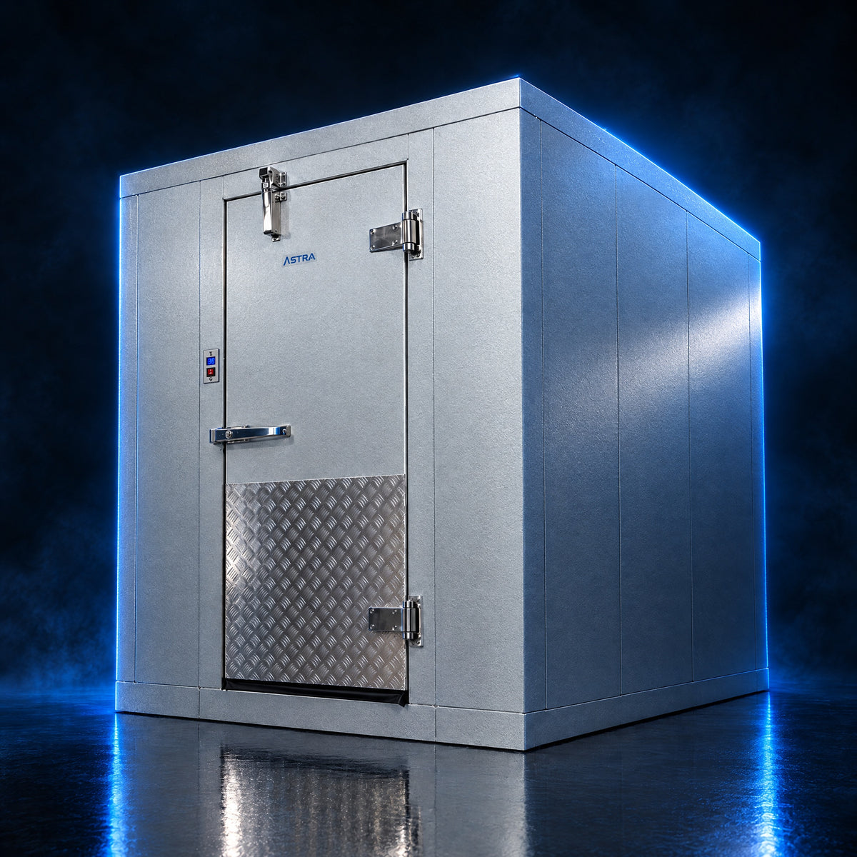 Astra Premium walk-in, front three-quarter view, studio lighting