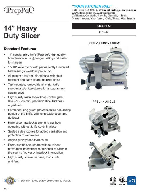 PPSL-14 Specsheet
