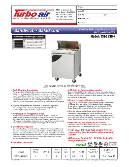 TST-28SD-N Specsheet