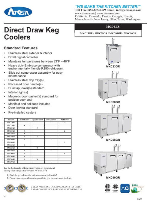 MKC58-GR Specsheet
