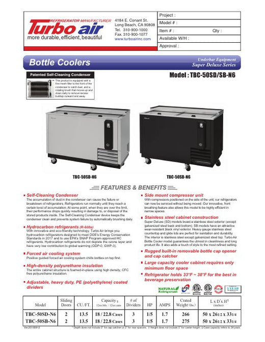 TBC-50SB-N6 Specsheet