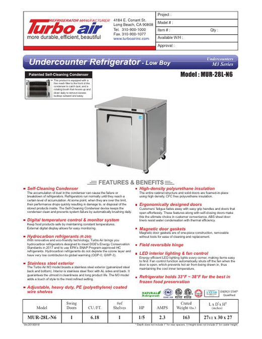 MUR-28L-N6 Specsheet