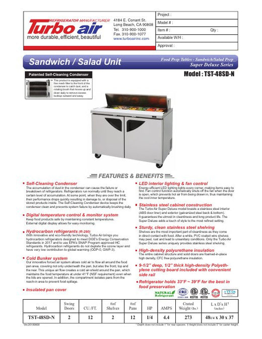 TST-48SD-N Specsheet