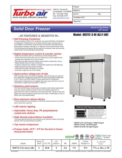 M3F72-3-N Specsheet