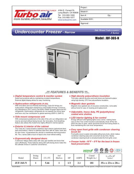 JUF-36S-N Specsheet