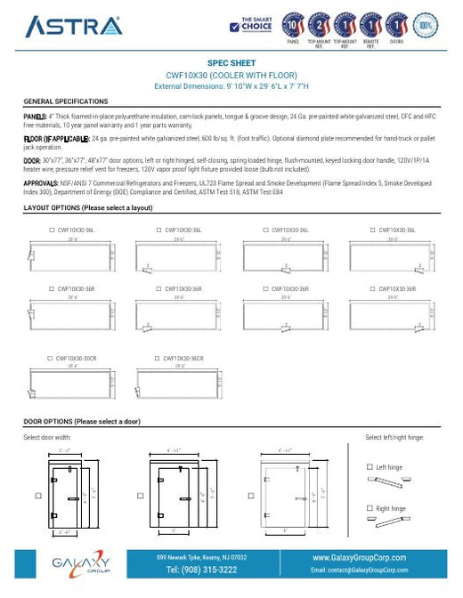 CWF10X30 - Spec Sheet