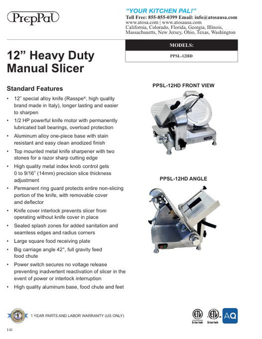 PPSL-12HD Specsheet