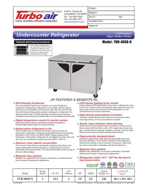 TUR-48SD-N Specsheet
