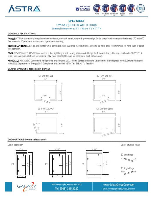 CWF5X6 - Spec Sheet