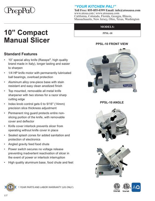 PPSL-10 Specsheet