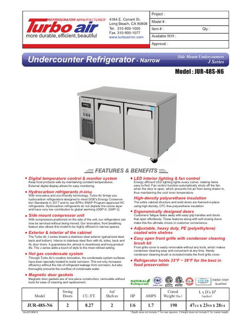 JUR-48S-N6 Specsheet