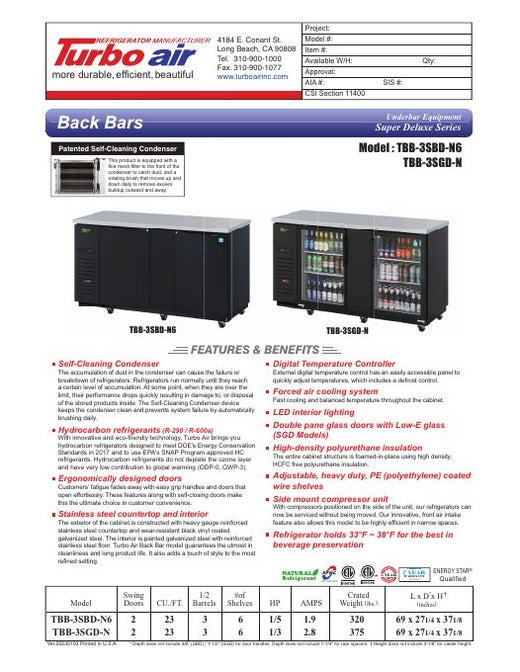 TBB-3SGD-N Specsheet