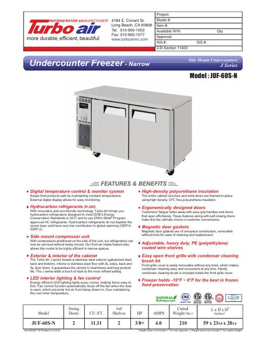 JUF-60S-N Specsheet