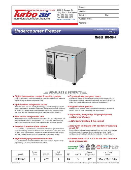 JUF-36-N Specsheet
