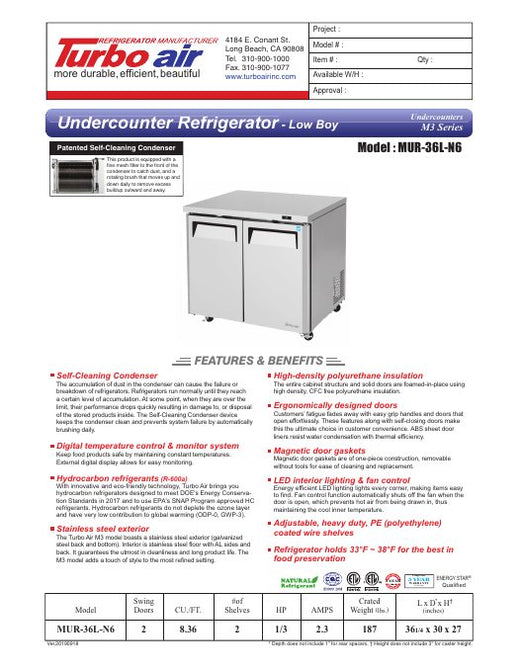 MUR-36L-N6 Specsheet