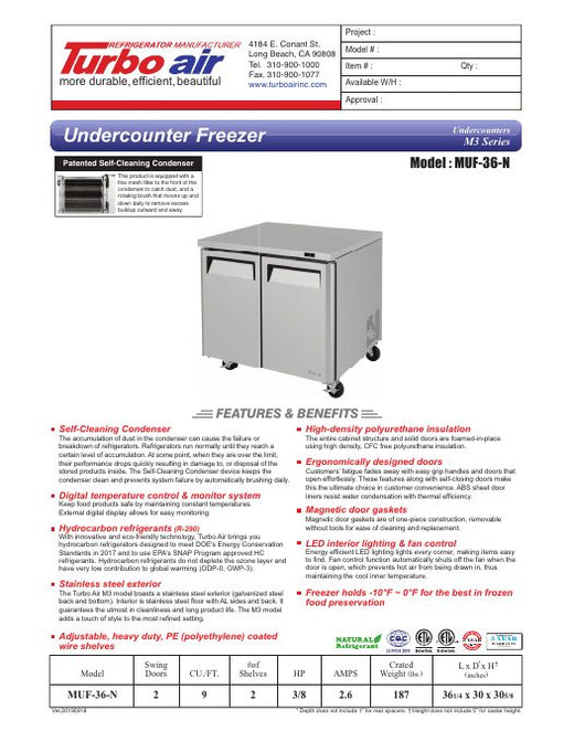 MUF-36-N Specsheet