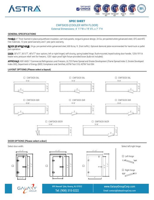 CWF5X20 - Spec Sheet