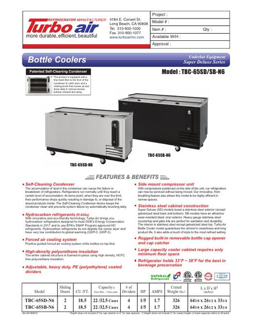 TBC-65SD-N6 Specsheet