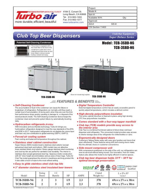 TCB-3SDD-N6 Specsheet