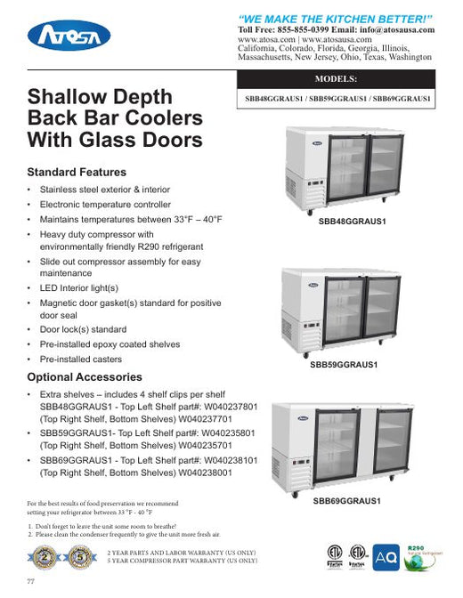 SBB48GGRAU-S1 Specsheet