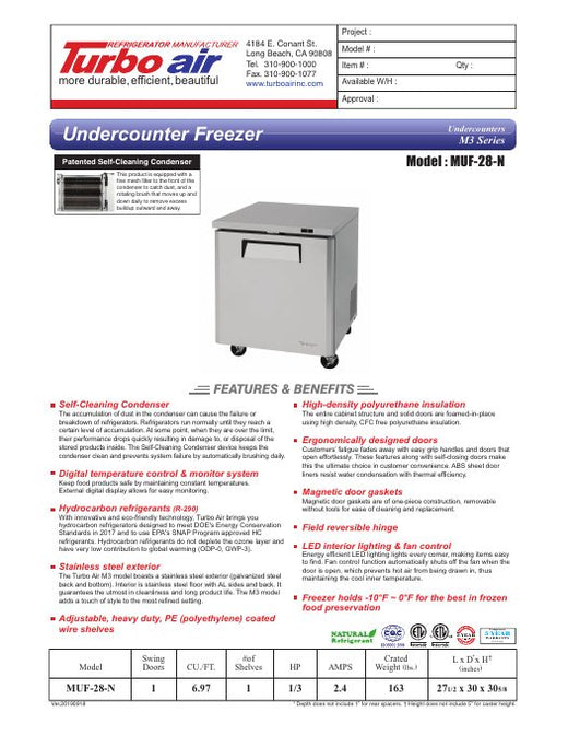 MUF-28-N Specsheet