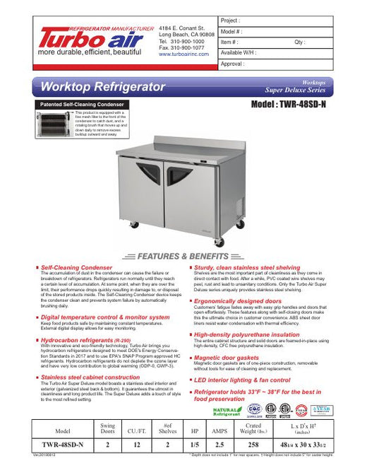 TWR-48SD-N Specsheet