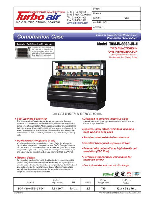 TOM-W-60SB-UF-N Specsheet