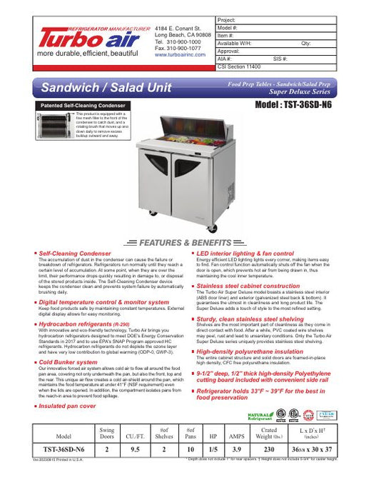 TST-36SD-N6 Specsheet