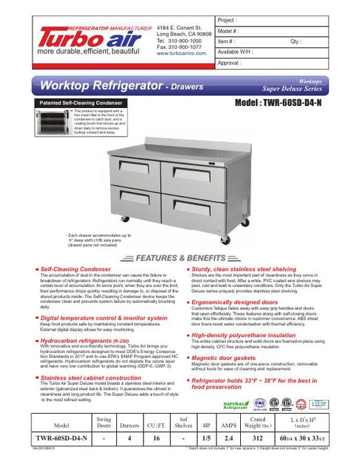 TWR-60SD-D4-N Specsheet