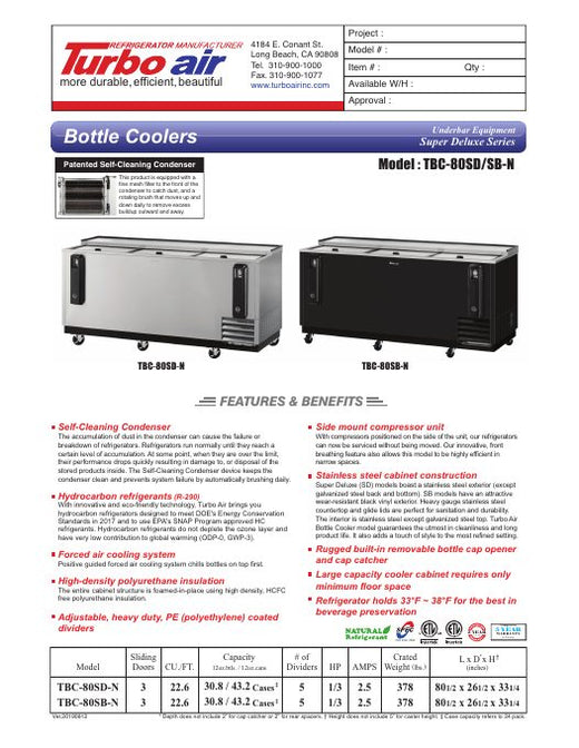 TBC-80SB-N Specsheet