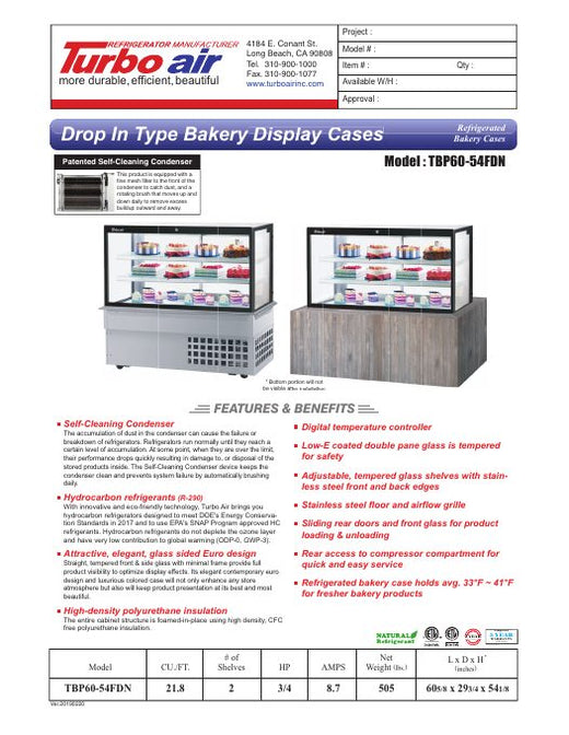 TBP60-54FDN Specsheet