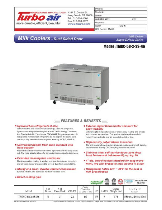 TMKC-58-2-SS-N6 Specsheet