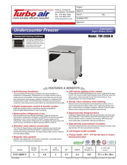 TUF-28SD-N Specsheet