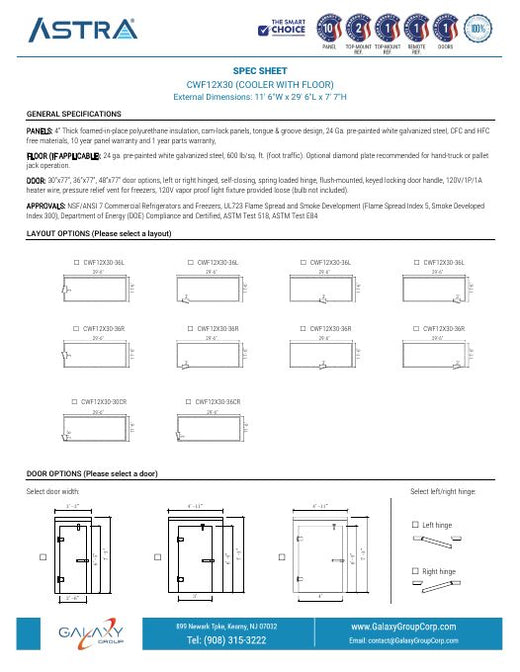 CWF12X30 - Spec Sheet