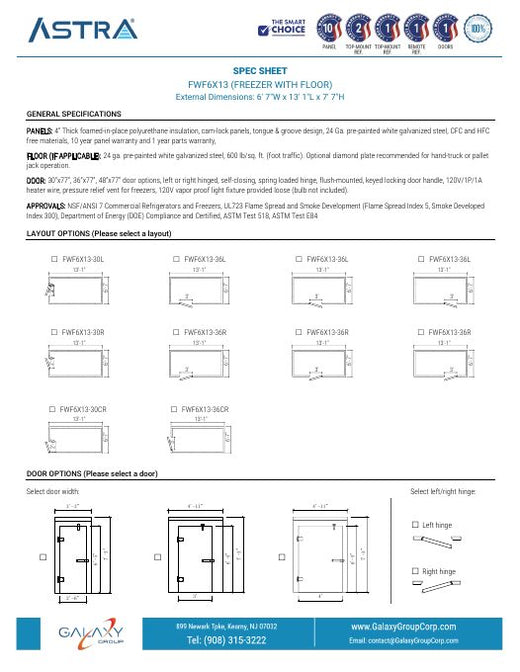 FWF6X13 - Spec Sheet