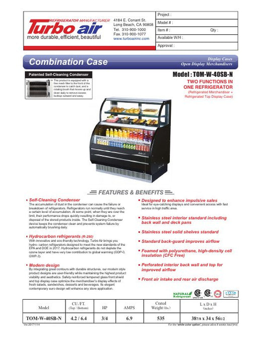 TOM-W-40SB-N Specsheet