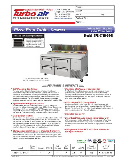 TPR-67SD-D4-N Specsheet