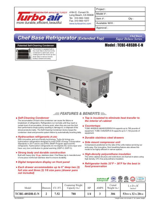 TCBE-48SDR-E-N Specsheet